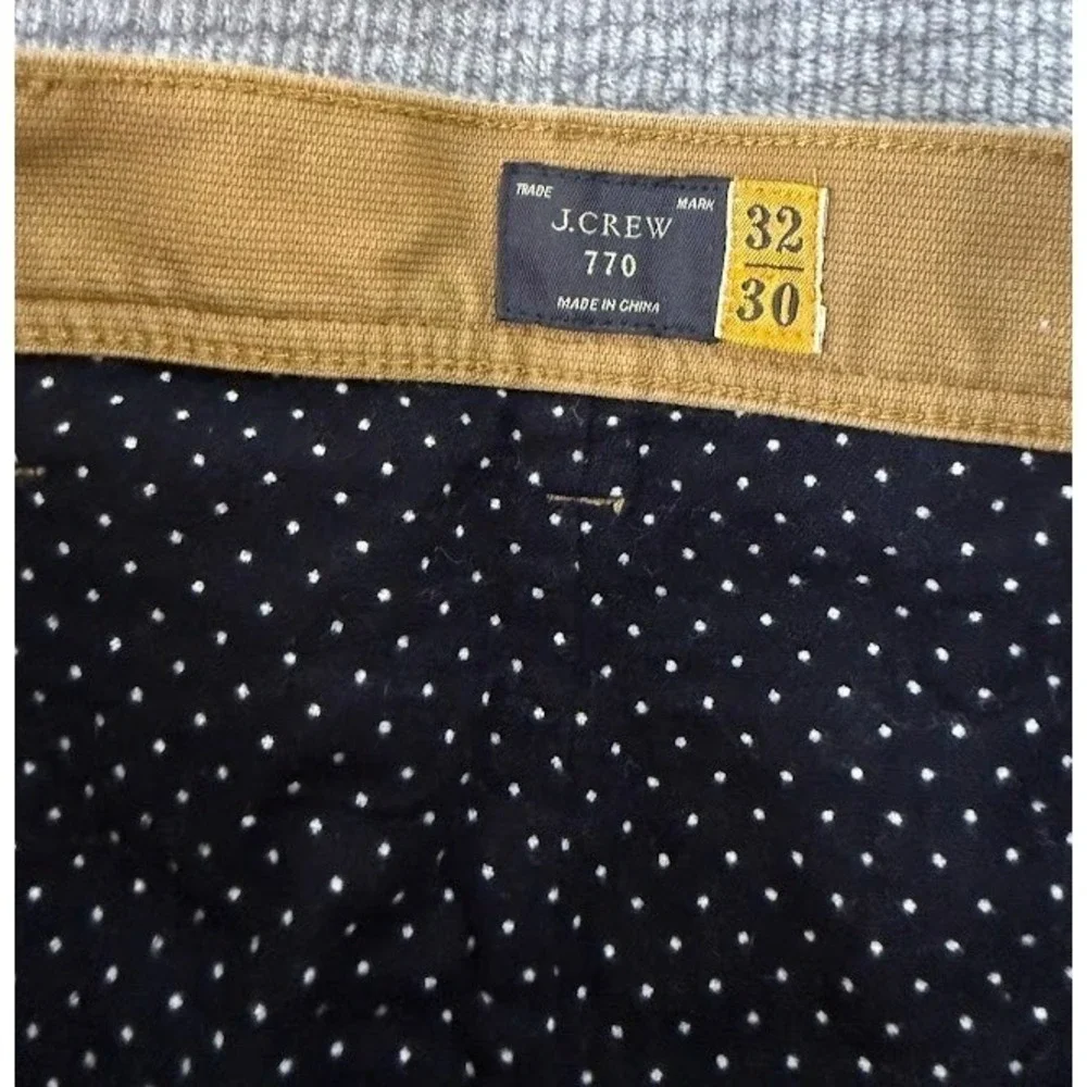 J Crew 770 Straight Lined Pants Mens 32x30 Tan Khaki‎